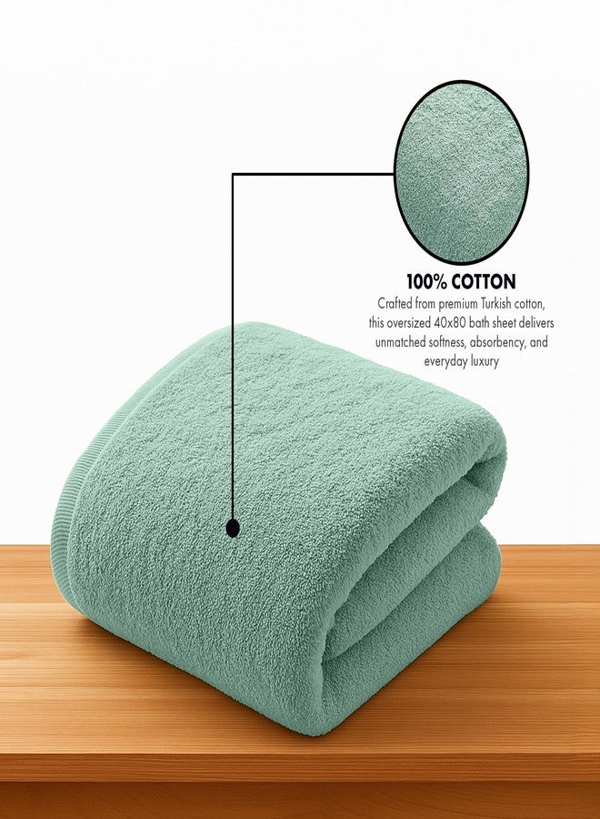 THIRSTY Towels Oversized Luxury 40x80 Bath Sheet - 100% Turkish Cotton, Ultra Soft, Thick & Absorbent Towel for Bathroom, Spa, Beach & Pool, Hotel Quality Comfort | Seafoam Green - Image 2
