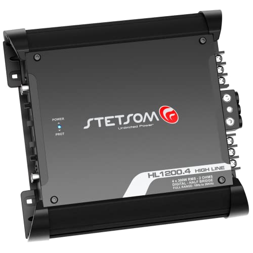 Stetsom HL 1200.4 2 Ohm Multichannel Stereo Car Audio Amplifier, HL1200.4 1.2K Watts RMS, 4 Channel, 2Ω Stable Full Range HD Sound Quality MD Crossover HPF LPF Bass Boost Front Rear Bridge - Image 3