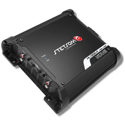 Stetsom HL 1200.4 2 Ohm Multichannel Stereo Car Audio Amplifier, HL1200.4 1.2K Watts RMS, 4 Channel, 2Ω Stable Full Range HD Sound Quality MD Crossover HPF LPF Bass Boost Front Rear Bridge - Image 1