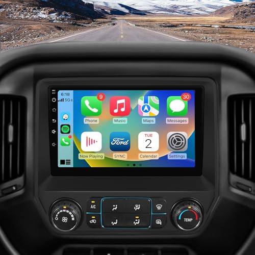 AWESAFE Android Car Radio Stereo for Chevy Silverado GMC Sierra 2014-2018 with Backup Camera CarPlay Android Auto - Image 1