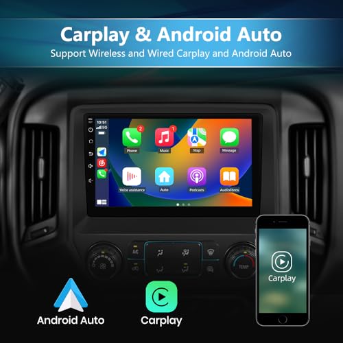 AWESAFE Android Car Radio Stereo for Chevy Silverado GMC Sierra 2014-2018 with Backup Camera CarPlay Android Auto - Image 4