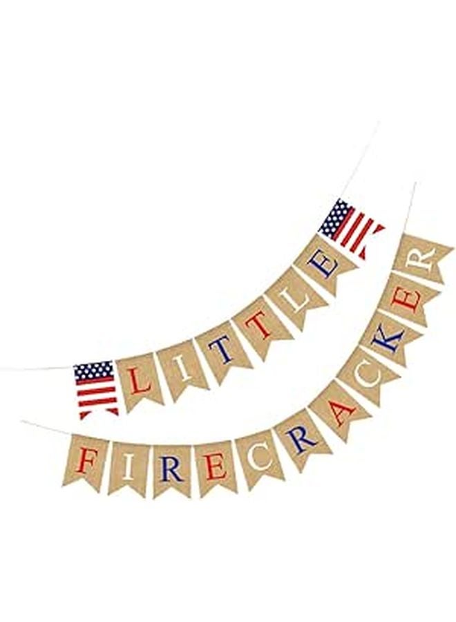 July Bunting Banner American Independence Day Decor Colorful Hanging Flag Garland - Image 1
