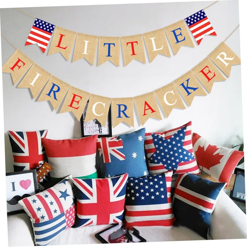 July Bunting Banner American Independence Day Decor Colorful Hanging Flag Garland - Image 4