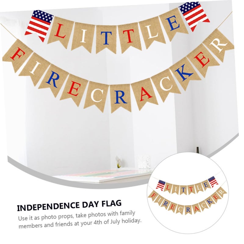 July Bunting Banner American Independence Day Decor Colorful Hanging Flag Garland - Image 5
