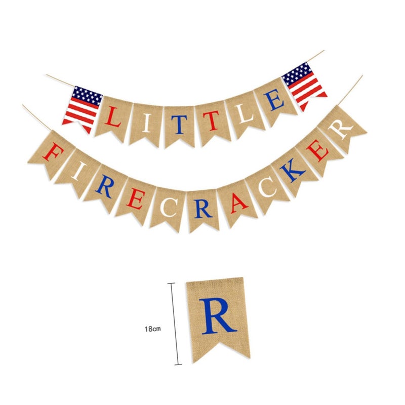July Bunting Banner American Independence Day Decor Colorful Hanging Flag Garland - Image 3