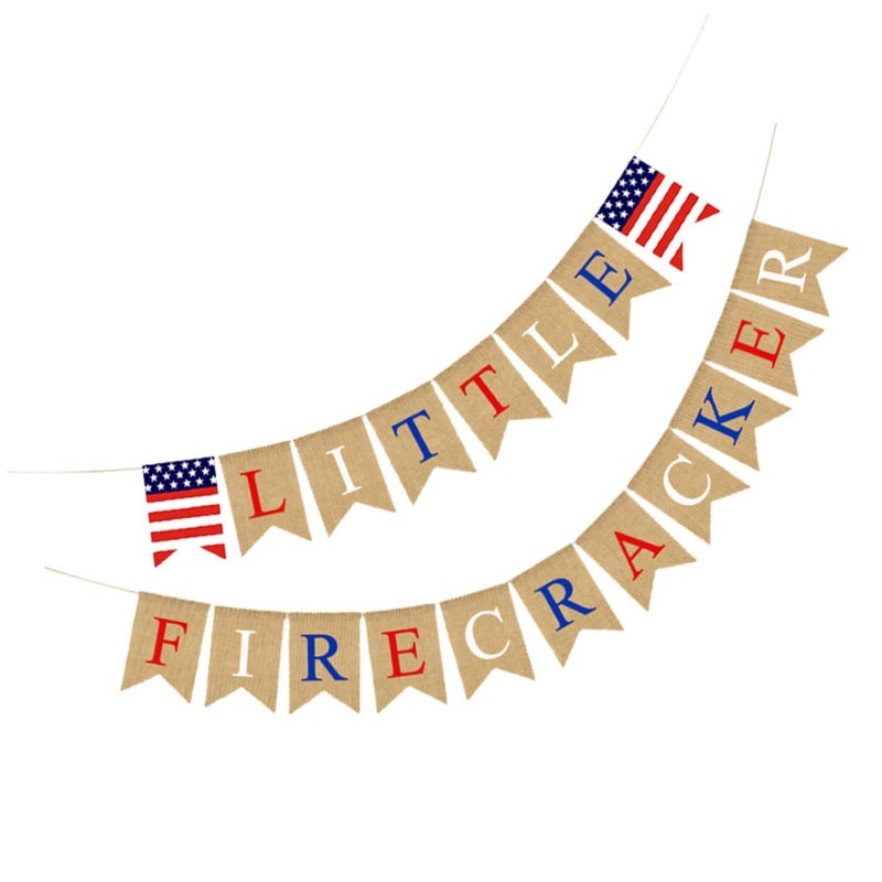 July Bunting Banner American Independence Day Decor Colorful Hanging Flag Garland - Image 2