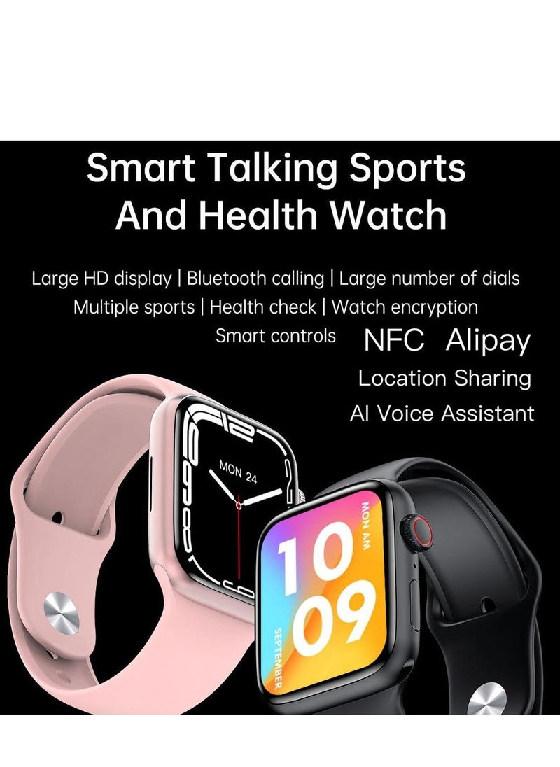 WS - Smart watch Full Screen With Wireless Charging Feature Supports 45MM Black - Image 1