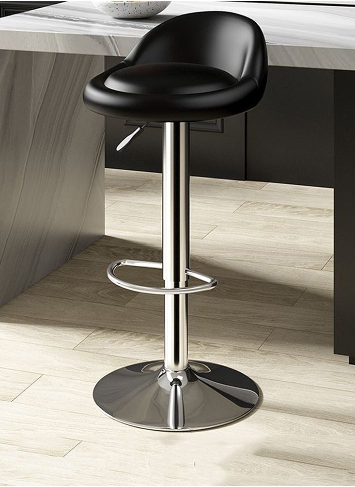 CityRiya-Long Bar Stool PU Leather Bar Chairs Swivel Barstools Rolling Stool Vanity Chair Kitchen Counter Height Island Chairs Swivel Stool with Footrest for Home Office Studio Shop SPA Salon  - Image 1