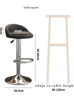 CityRiya-Long Bar Stool PU Leather Bar Chairs Swivel Barstools Rolling Stool Vanity Chair Kitchen Counter Height Island Chairs Swivel Stool with Footrest for Home Office Studio Shop SPA Salon  - Image 4