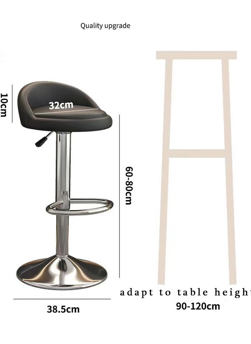 CityRiya-Long Bar Stool PU Leather Bar Chairs Swivel Barstools Rolling Stool Vanity Chair Kitchen Counter Height Island Chairs Swivel Stool with Footrest for Home Office Studio Shop SPA Salon  - Image 4