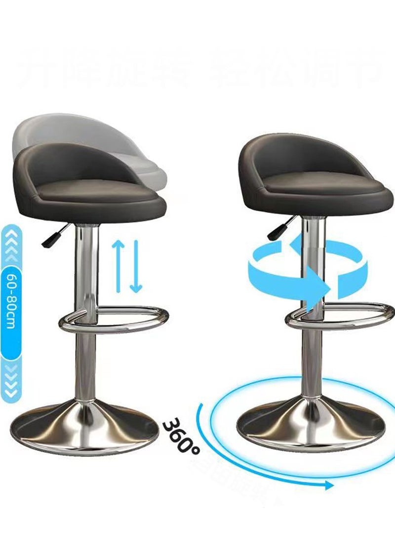 CityRiya-Long Bar Stool PU Leather Bar Chairs Swivel Barstools Rolling Stool Vanity Chair Kitchen Counter Height Island Chairs Swivel Stool with Footrest for Home Office Studio Shop SPA Salon  - Image 5