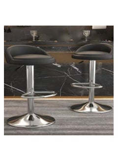 CityRiya-Long Bar Stool PU Leather Bar Chairs Swivel Barstools Rolling Stool Vanity Chair Kitchen Counter Height Island Chairs Swivel Stool with Footrest for Home Office Studio Shop SPA Salon  - Image 2
