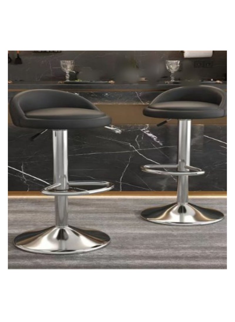 CityRiya-Long Bar Stool PU Leather Bar Chairs Swivel Barstools Rolling Stool Vanity Chair Kitchen Counter Height Island Chairs Swivel Stool with Footrest for Home Office Studio Shop SPA Salon  - Image 2
