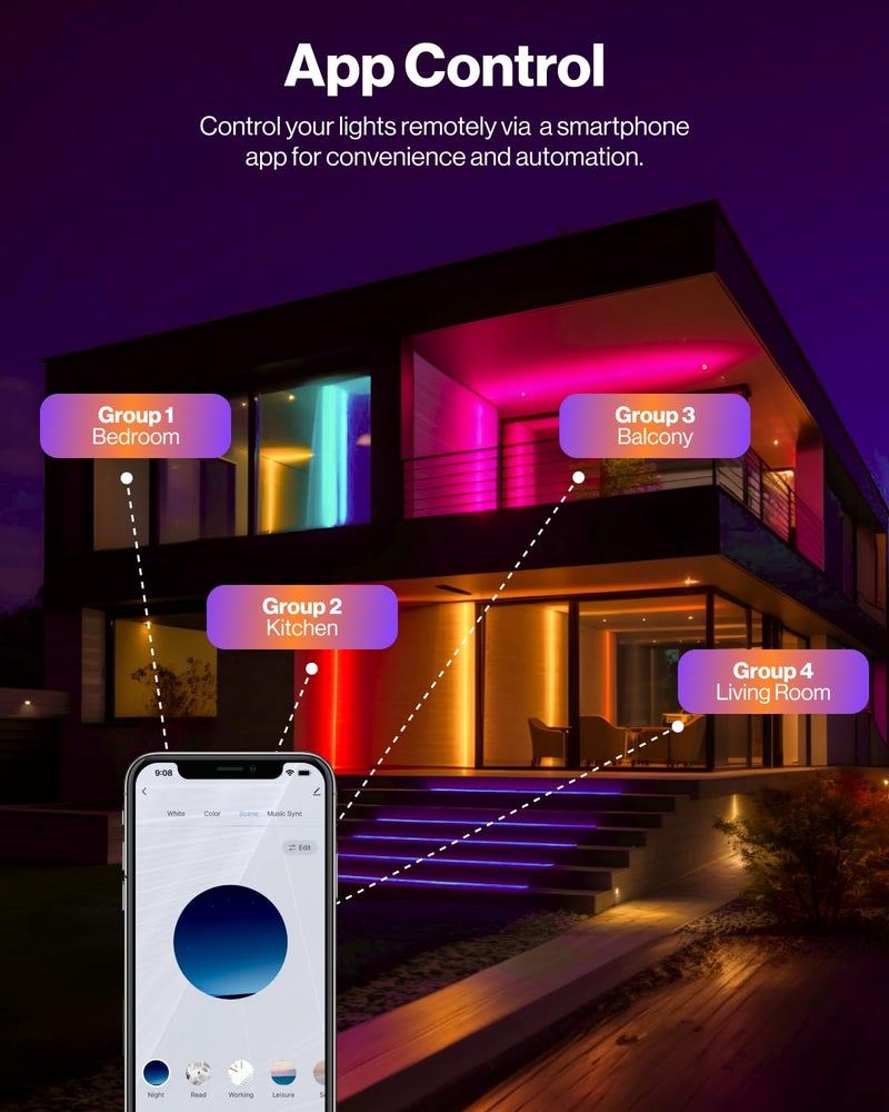 Sunco Lighting Sunco 6 Pack 6 Inch Smart Ultra Thin LED Recessed Ceiling Lights with Night Light, Tunable CCT 2700K to 6000K, Dimmable, 15W, Smooth Trim, Canless with Junction Box - Image 4