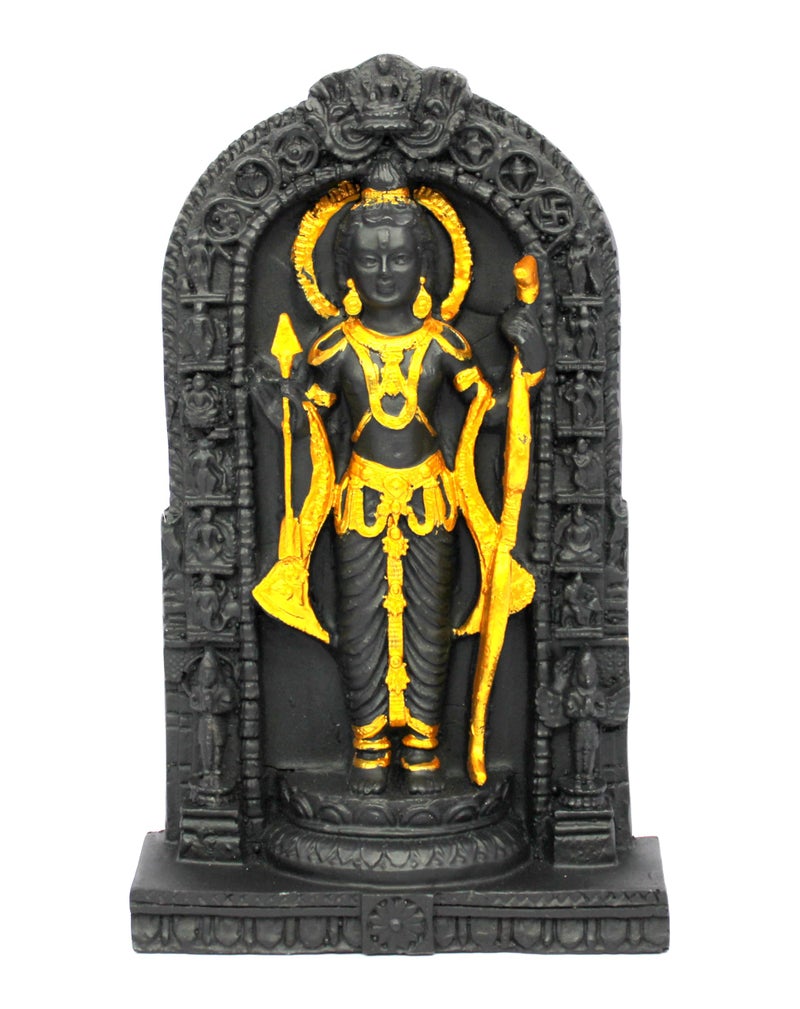 ESPLANADE Resin Ram Lalla Shri Ram Murti Idol Ayodhya Temple Statue Sculpture Decorative Idols (8.5 Inch Height) (Golden) - Image 1