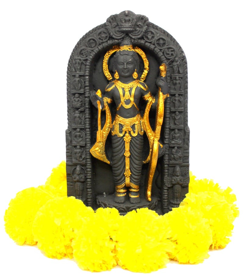 ESPLANADE Resin Ram Lalla Shri Ram Murti Idol Ayodhya Temple Statue Sculpture Decorative Idols (8.5 Inch Height) (Golden) - Image 5