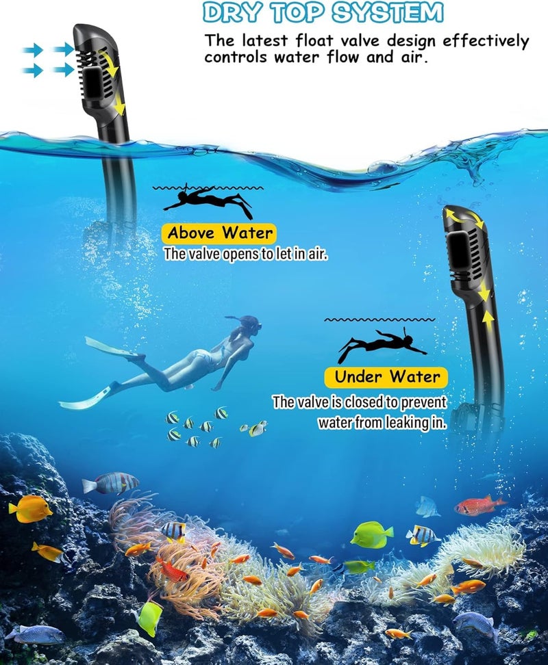 Greatever Dry Snorkel Set,Panoramic Wide View,Anti-Fog Scuba Diving Mask,Professional Snorkeling Gear for Kids - Image 4