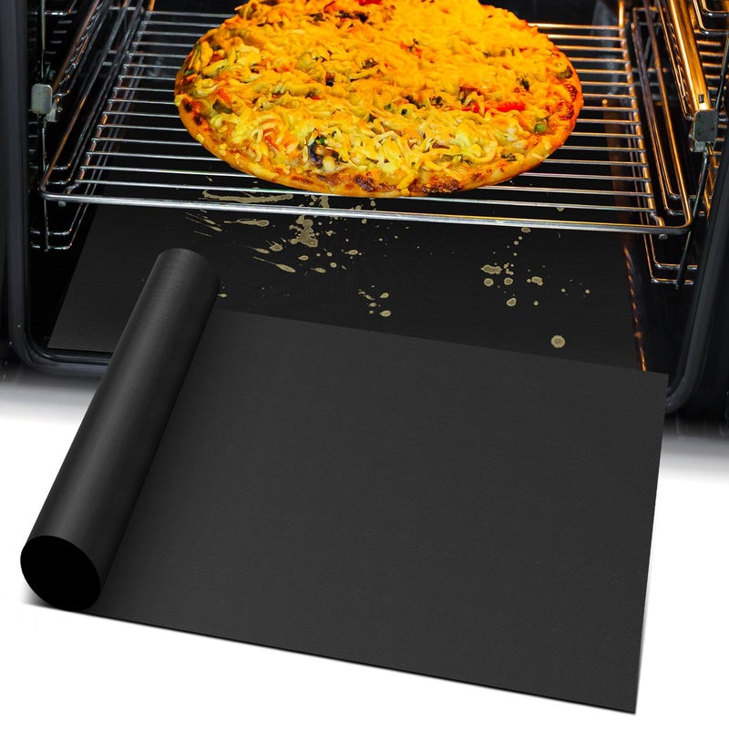 Oven Liners for Bottom of Electric Gas Oven Reusable NonStick Teflon Protector Mat Heat Resistant Grill Mats Outdoor Easy to Clean Gas Stove Liners BPA and PFOA Free 236x 157 Stovetop Cover