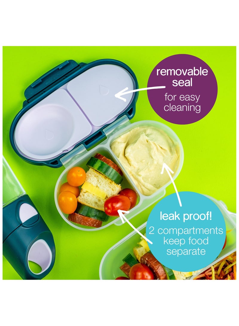 b.box Snackbox, Mini Bento Lunch Box with 2 Leakproof Compartments, Ideal for Toddlers, Kids Lunch & Snacks, Fits Whole Piece of Fruit, BPA Free - Image 4