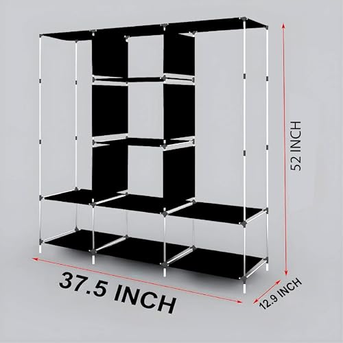 GTC® 6+2 Layer Fancy and Portable Foldable Collapsible Closet Cabinet Wardrobe Cloth Organizer Shelves Racks Non Woven Fabric and PP Plastic Maroon (Self Assemble) Storage Unit 88330 Maroon - Image 4
