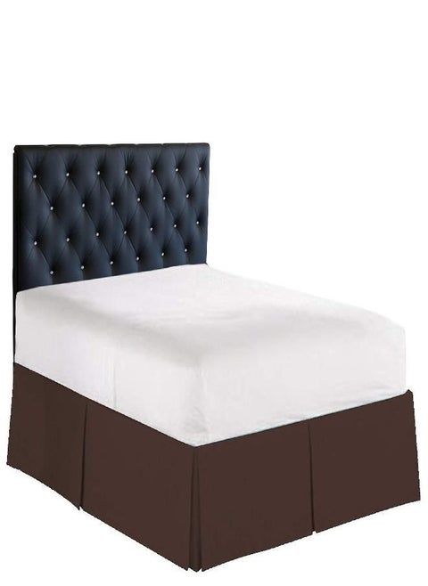 Elegant Comfort 1500 Thread Count Wrinkle & Fade Resistant Egyptian Quality Bed Skirt/Dust Ruffle - Pleated Tailored 14inch Drop, Queen, Chocolate Brown