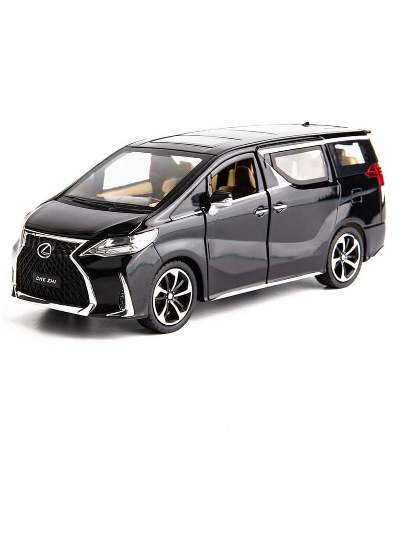Swift 1:24 Lexus LM300 Diecast Metal Model Toy Car Scale Model Car with Sound and Light, Model Car with Sound and Light, Black  - Image 1
