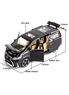Swift 1:24 Lexus LM300 Diecast Metal Model Toy Car Scale Model Car with Sound and Light, Model Car with Sound and Light, Black  - Image 2