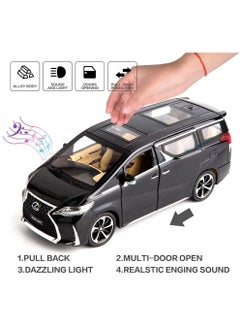 Swift 1:24 Lexus LM300 Diecast Metal Model Toy Car Scale Model Car with Sound and Light, Model Car with Sound and Light, Black  - Image 5