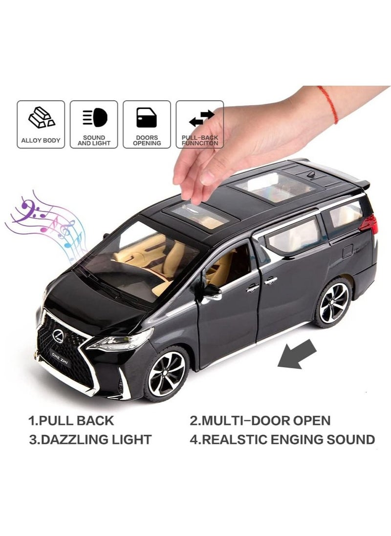 Swift 1:24 Lexus LM300 Diecast Metal Model Toy Car Scale Model Car with Sound and Light, Model Car with Sound and Light, Black  - Image 5