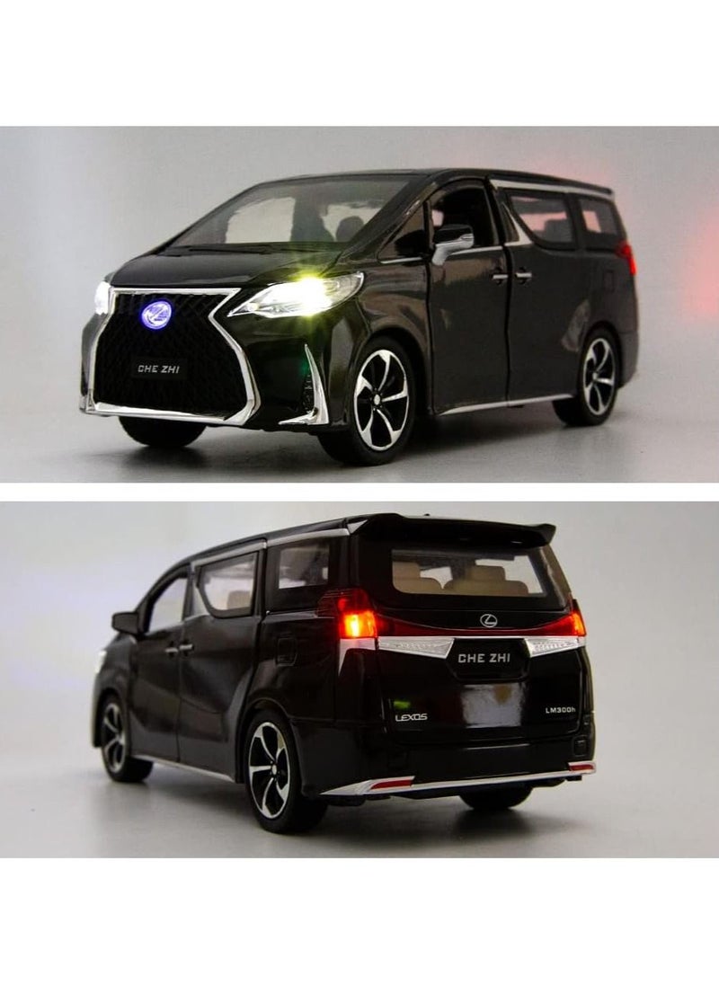 Swift 1:24 Lexus LM300 Diecast Metal Model Toy Car Scale Model Car with Sound and Light, Model Car with Sound and Light, Black  - Image 4