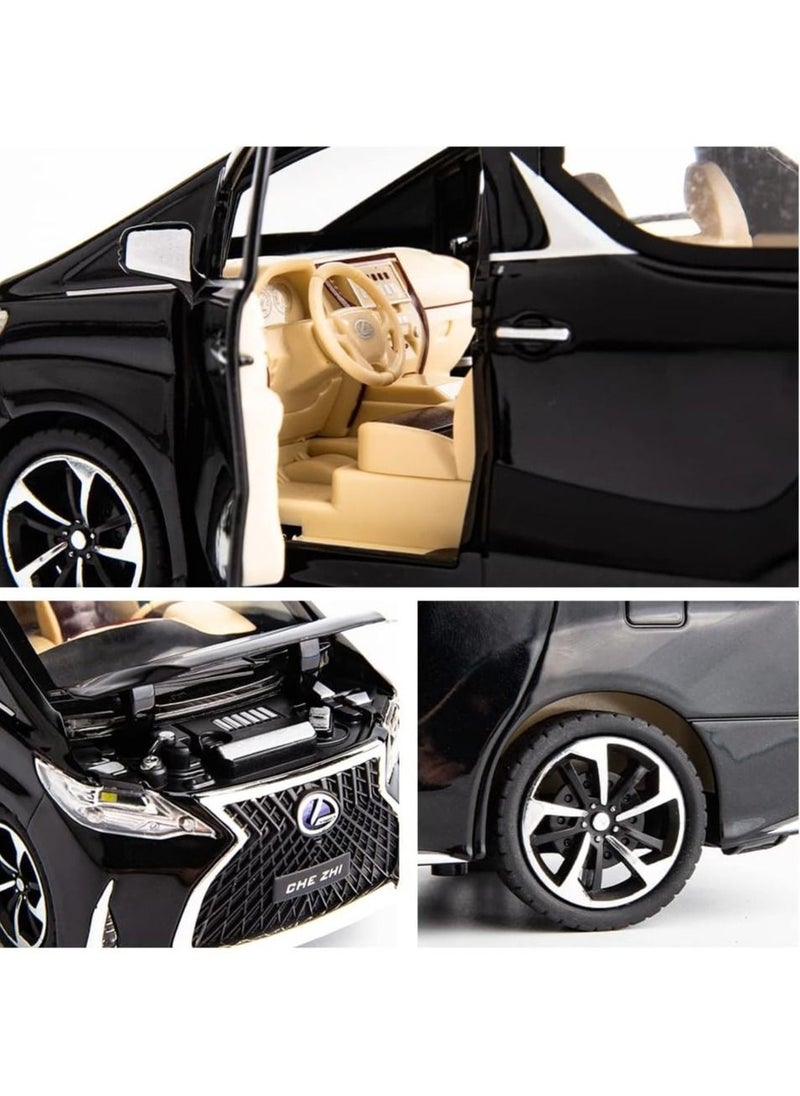 Swift 1:24 Lexus LM300 Diecast Metal Model Toy Car Scale Model Car with Sound and Light, Model Car with Sound and Light, Black  - Image 3