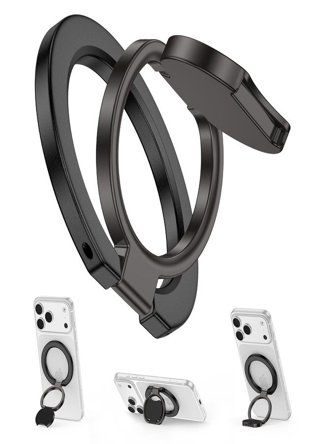 حامل هاتف مغناطيسي حلقي من MagSafe، ثنائي الجوانب، يدور 360 درجة، مزود بمغناطيس قوي، حامل حلقي للهاتف، مسند MagSafe، متوافق مع iPhone 17 Pro Max/17 Pro/17/16/15/14/13/12، Samsung، Android، iPad - Image 1