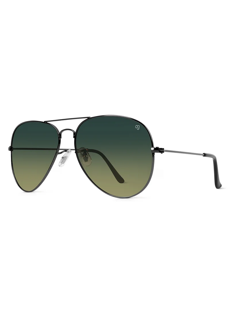 Woggles UV-Protected Green Aviator Sunglassses