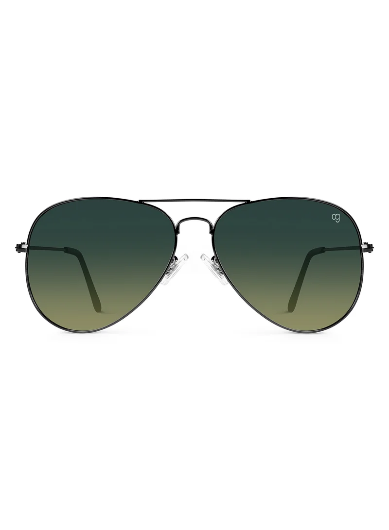 Woggles UV-Protected Green Aviator Sunglassses