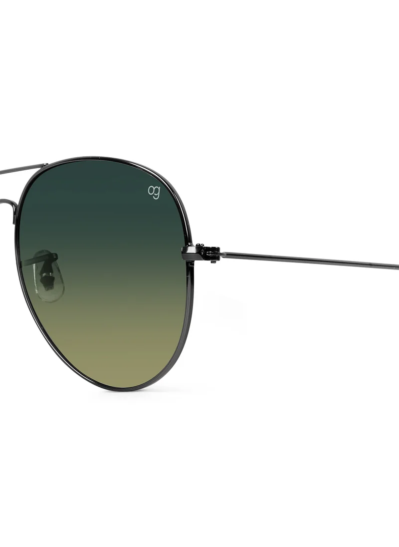 Woggles UV-Protected Green Aviator Sunglassses