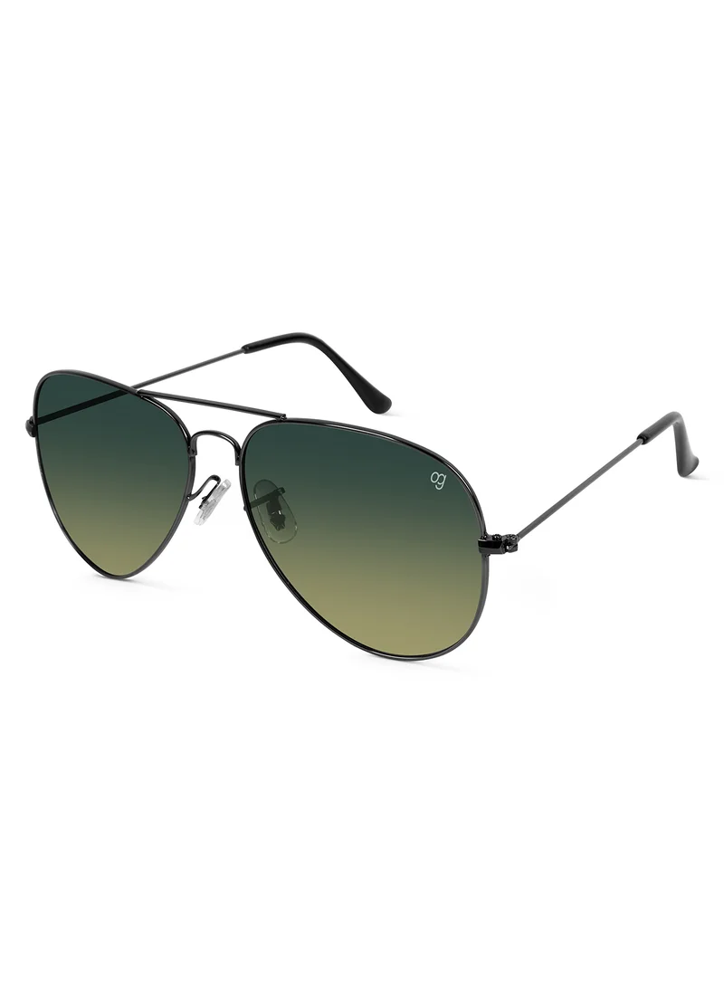 Woggles UV-Protected Green Aviator Sunglassses