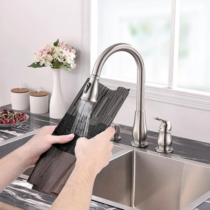 Aofmee Placemats, Place Mats Set of 6, Heat Resistant Table Placemats, Washable PVC Table Mats, Woven Vinyl Placemats for Kitchen Dining Table, Non-Slip Stain Resistant Placemats Indoor Easy to Clean - Image 2