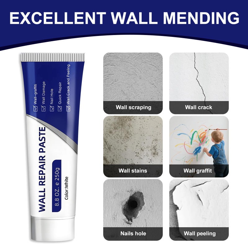 Fivewan Drywall Repair Kit, Wall Mending Agent, Wall Patch Repair Kit with Scraper, Simple Filling of Wall Holesï¼†Efficient Crack Repair - Image 4