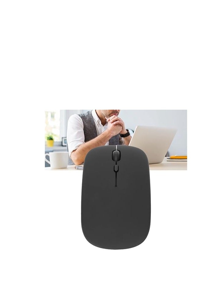 Wireless Bluetooth Mouse, Bluetooth 5.1 + USB, 2.4GHz Rechargeable Silent Bluetooth Wireless Mouse, Computer Mice with USB Receiver(Black)  - Image 3