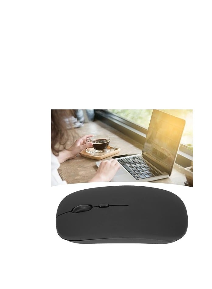 Wireless Bluetooth Mouse, Bluetooth 5.1 + USB, 2.4GHz Rechargeable Silent Bluetooth Wireless Mouse, Computer Mice with USB Receiver(Black)  - Image 4