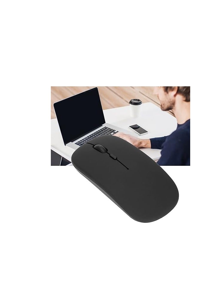 Wireless Bluetooth Mouse, Bluetooth 5.1 + USB, 2.4GHz Rechargeable Silent Bluetooth Wireless Mouse, Computer Mice with USB Receiver(Black)  - Image 5