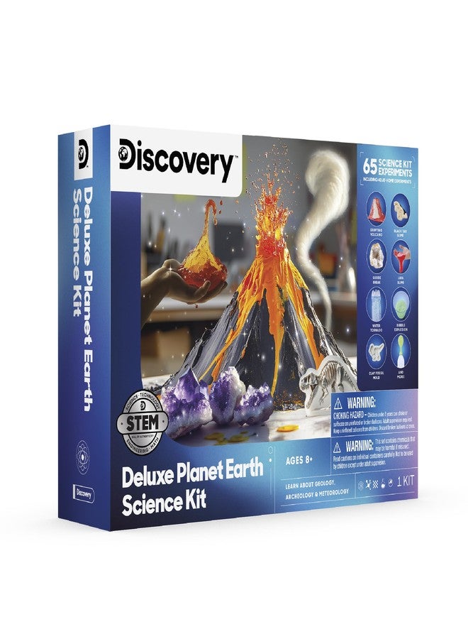 Discovery Kids Discovery™ Planet Earth Science Kit - 65 Experiment STEM Lab for Kids| Includes DIY Volcano, Tornado, Fossils, Crystals, & Slime| Geology, Chemistry & Archeology Learning Toy|Educational Gift| Ages 8+ - Image 1
