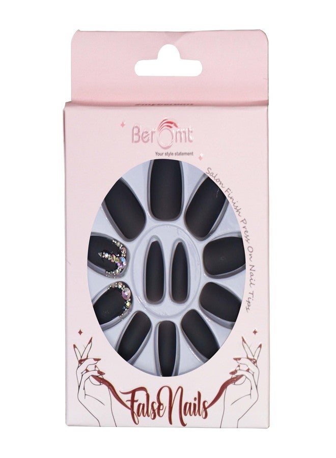 Beromt Press On Nails Set Of Full Fake Nails With Beautiful Prints For Bridal and Party - BFN664BPN - Image 4