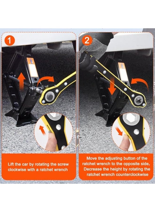 3-Ton Scissor Car Jack Kit - Heavy Duty Tire Changing Set - Powerful & Durable Lug Wrench Included - Essential Emergency Kit for SUV, MPV & Car - Image 4