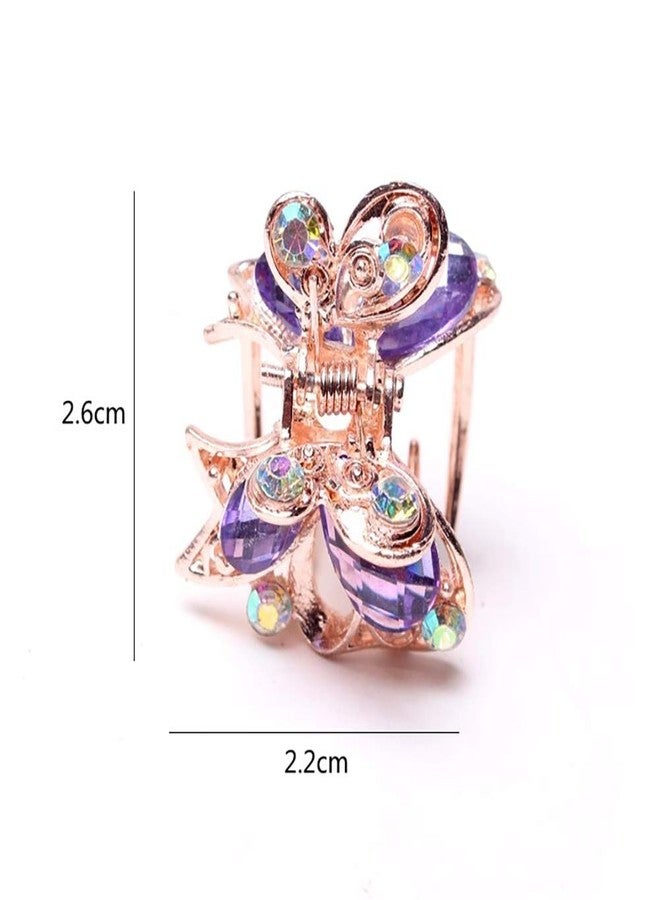 Fodattm 6 PCS Women Lady Alloy Rhinestone No-Slip Mini Hair Claw Small Bang Jaw Clip Hair Clamp Hair Grip Hair Pin (B#) - Image 2
