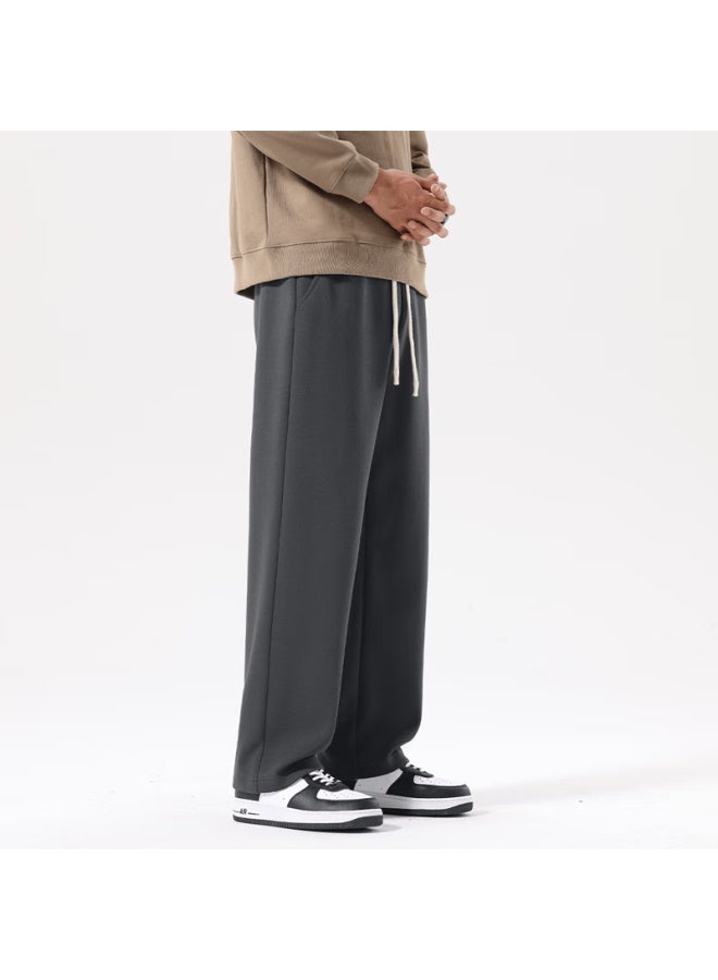 Geniolamode Semir Group Men's Straight Casual Pants Spring Autumn Loose Heavy Draped Long Trousers Dark Gray 3XL - Image 2