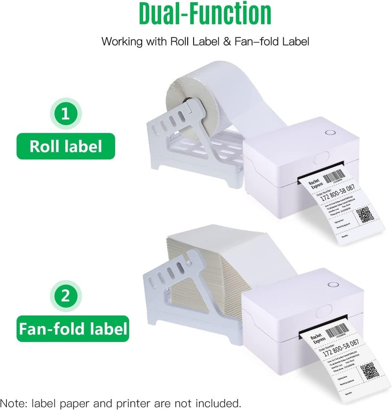 NEELABIL Generic Thermal Label Printer Label Holder for Rolls and Fanfold Shipping Package Labels Work with Desktop Label Printers Compatible with Barcode Express Label Printing Postage Mailing Labeling - Image 3