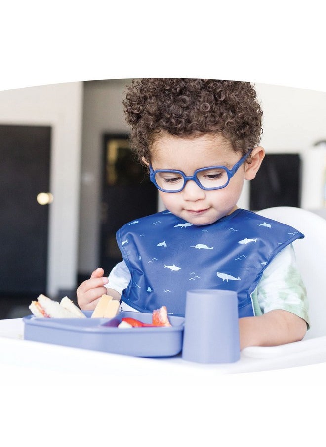 Tiny Twinkle Silicone Suction Baby Plate Suction Grip Divided Dish For First Foods And Selffeeding Toddlers Baby Led Weaning Supplies For Independent Eating (Indigo Plate With Lid)  - Image 3
