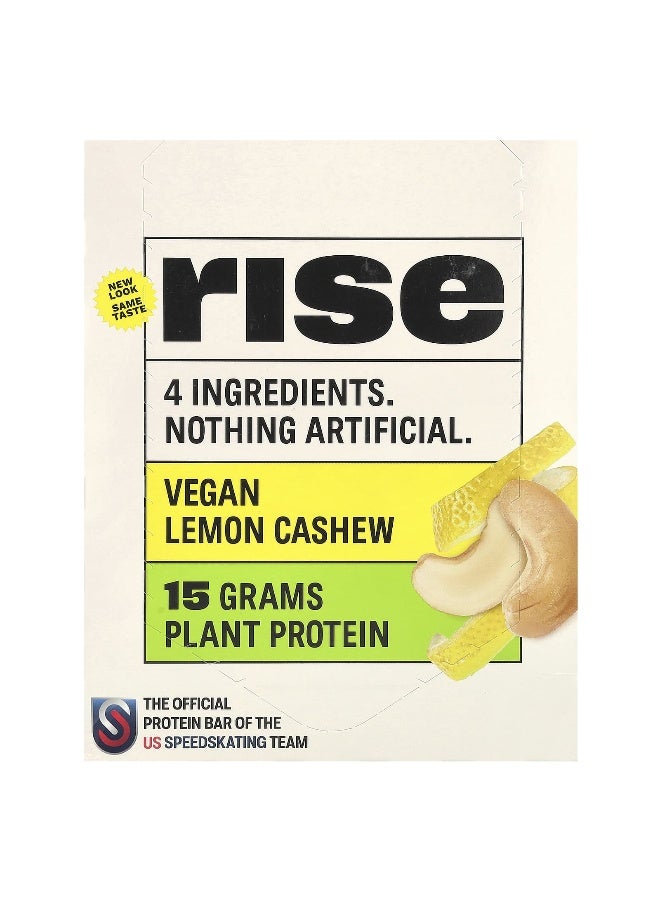 RiseBar Rise Bar, Protein Bar, Lemon Cashew, 12 Bars, 2.1 oz (60 g) Each - Image 1