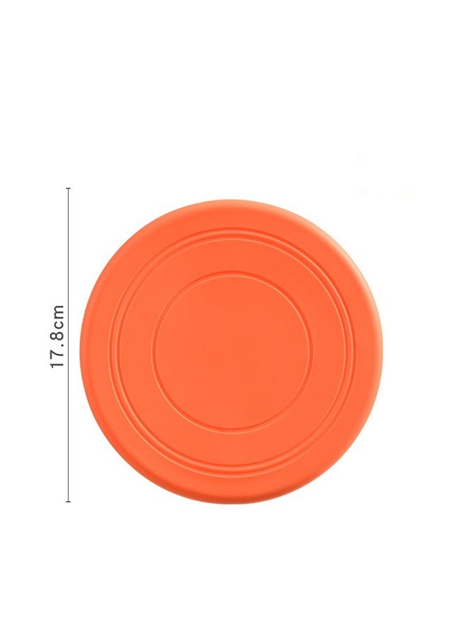 Dog Rubber Frisbee Puppy Flyer Faster Response Training Interactive Toy 1pc (Orange） - Image 1